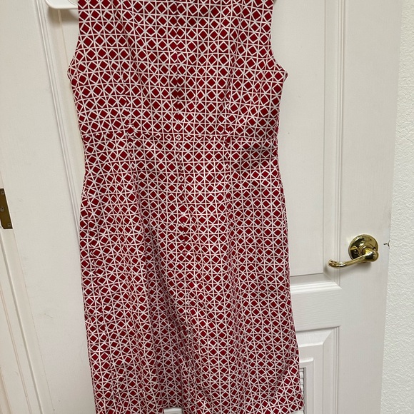 Talbots Dresses & Skirts - Talbots Red and White Geometric Dress